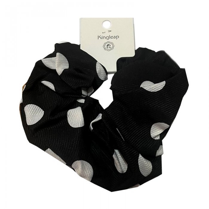 Scrunchie Black Polka Dots