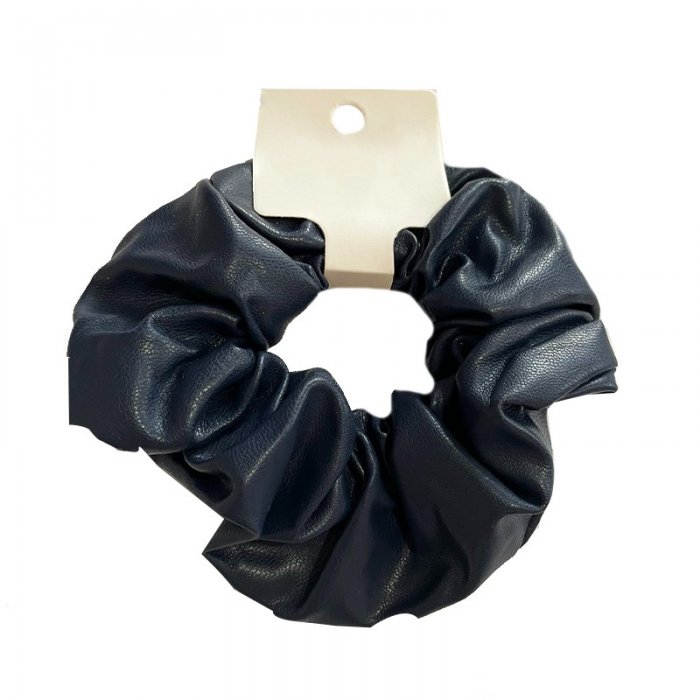 Scrunchie Μπλε Δερμάτινο