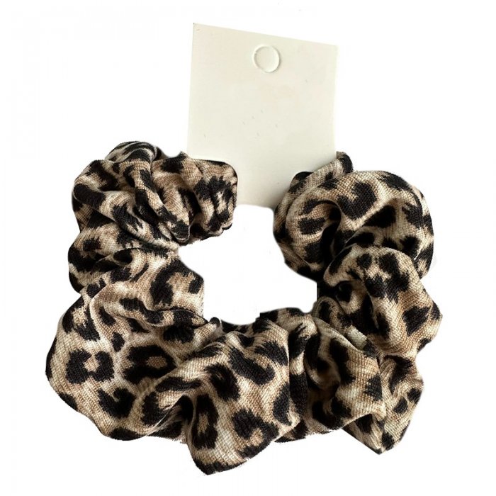 Scrunchie Brown Animal Print Cotton