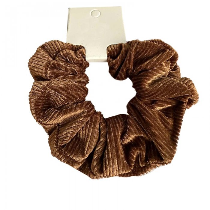 Scrunchie Καφέ Κοτλέ Μαλακό