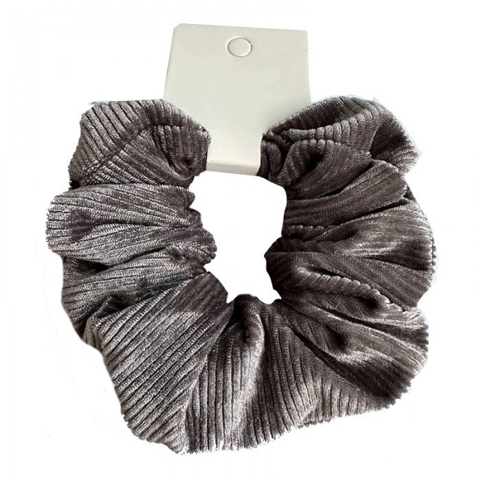 Scrunchie Gray Corduroy Soft