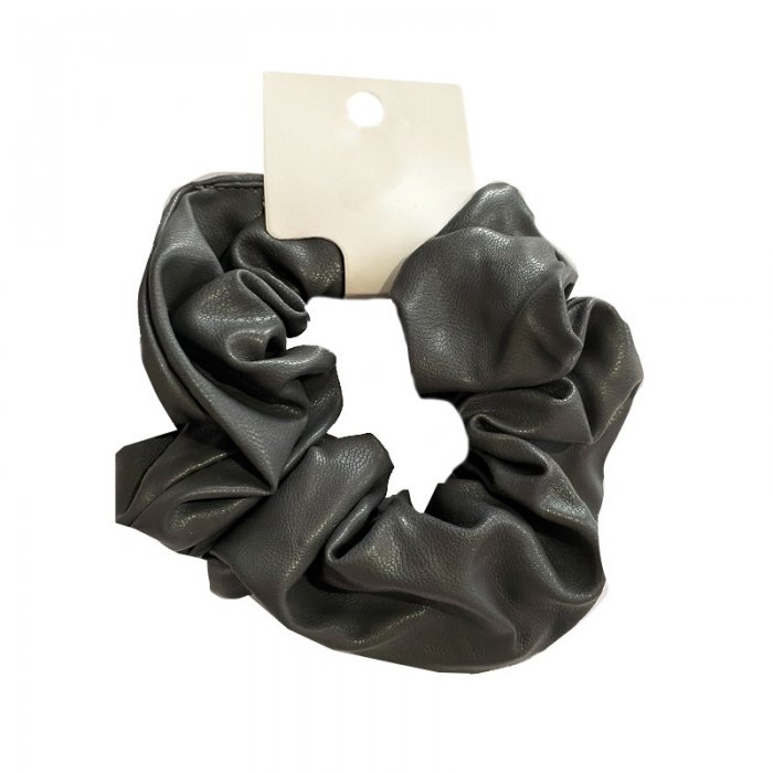 Scrunchie Gray Leather