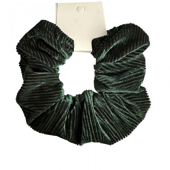 Scrunchie Green Corduroy Soft