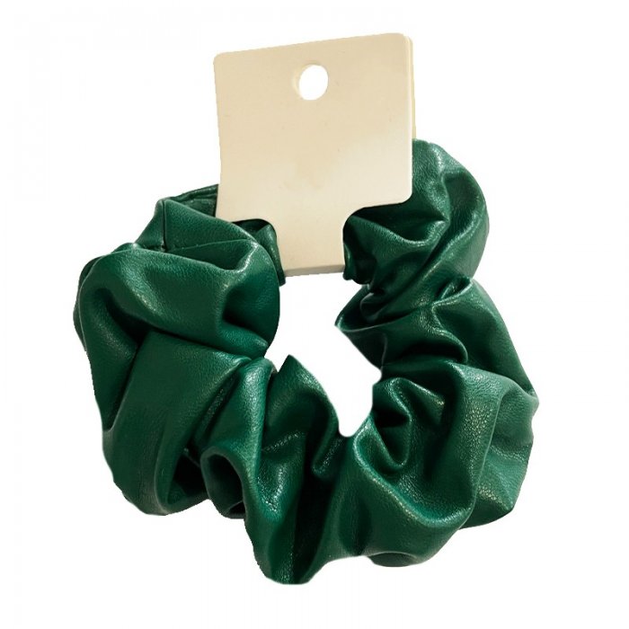 Scrunchie Green Leather