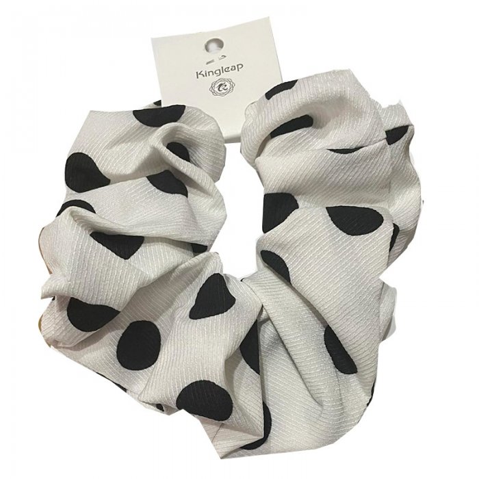 Scrunchie White Polka Dots