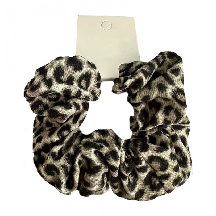 Scrunchie Beige Animal Print Cotton