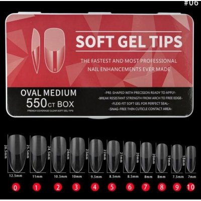 Soft Gel Tips Medium Oval 11 Sizes 550pcs