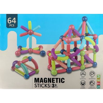 Construction Game With 64 Magnet pieces