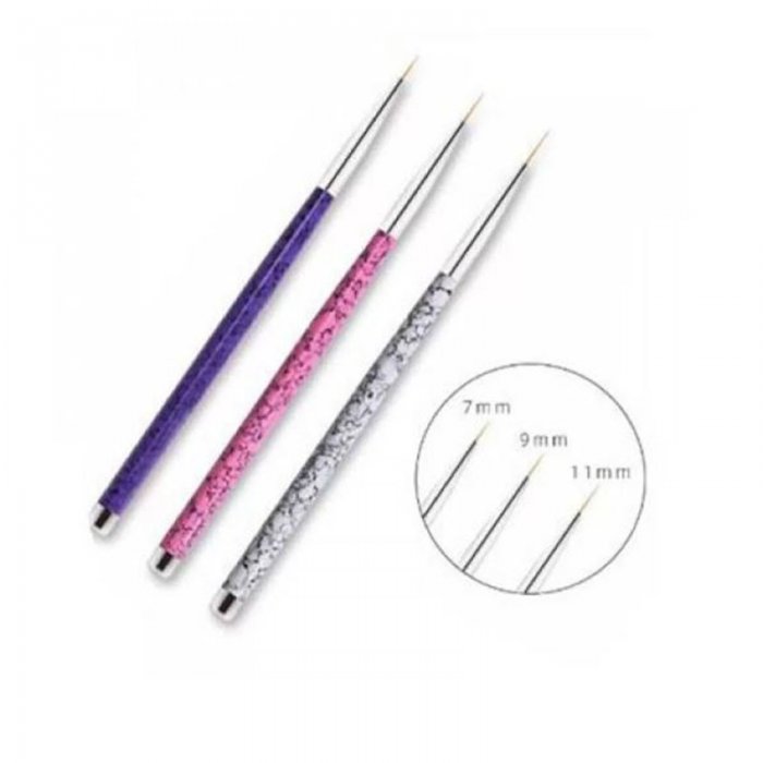 Linear Brushes For Nail Art 3pcs