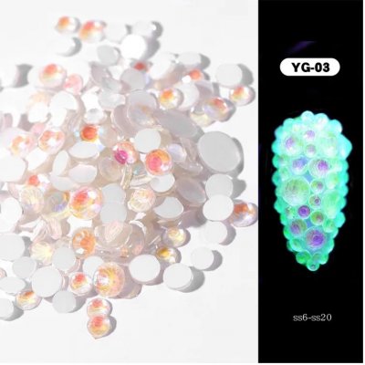 Luminous Nail Art Mix Sizes Crystal Shiny Glass Rhinestones YG-03