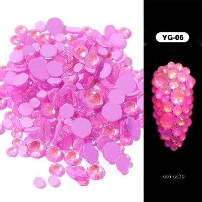 Luminous Nail Art Mix Sizes Crystal Shiny Glass Rhinestones YG-06