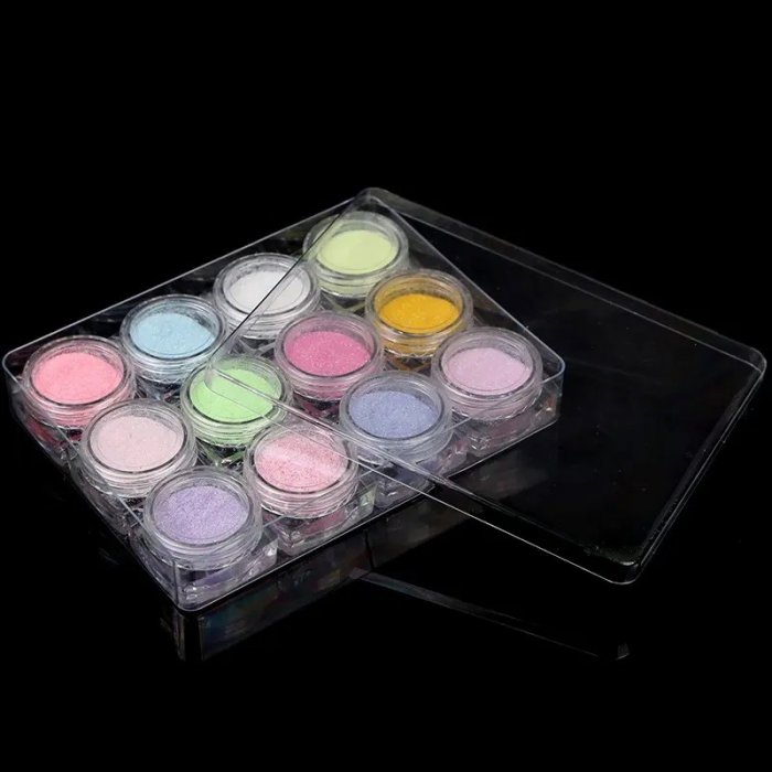 Nail Art Glitter Pigment Sugar Powder 12 Colors