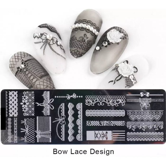 Στάμπα Nail Art Bow Lace Design 11