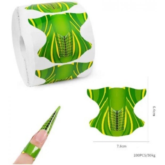 Nail Forms Green 100pcs