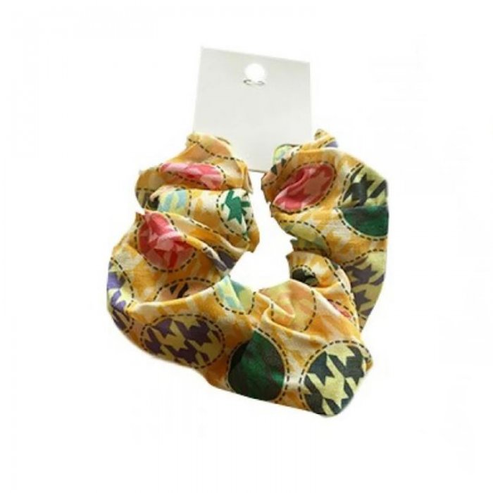 Scrunchie Yellow With Various Designs