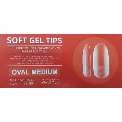 Soft Gel Tips Medium Oval 12 Sizes 240pcs