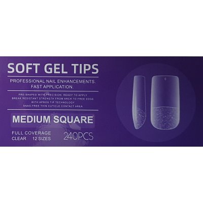 Soft Gel Tips Medium Square 12 Sizes 240pcs