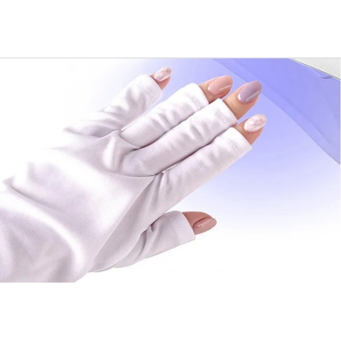 Γάντια Προστασίας Από Ακτινοβολία UV Για Μανικιούρ Λευκά 2 τμχ