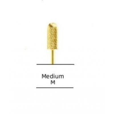 Gold Small Rounded Top Carbide Burr (M) For Material Removal or Nail Shaping