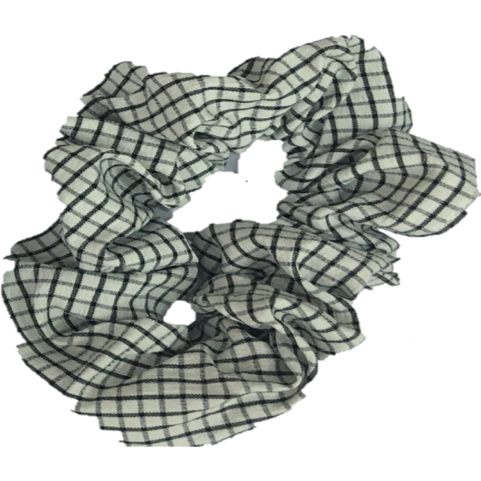 Scrunchie Plaid White