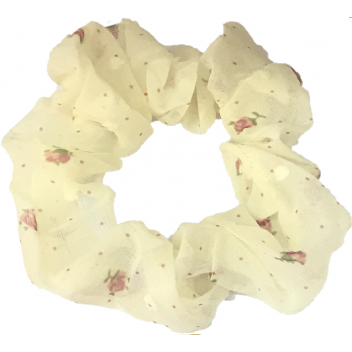 Scrunchie Yellow With Hearts