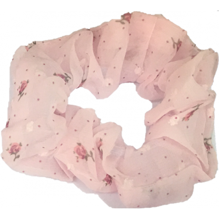 Scrunchie Pink With Roses