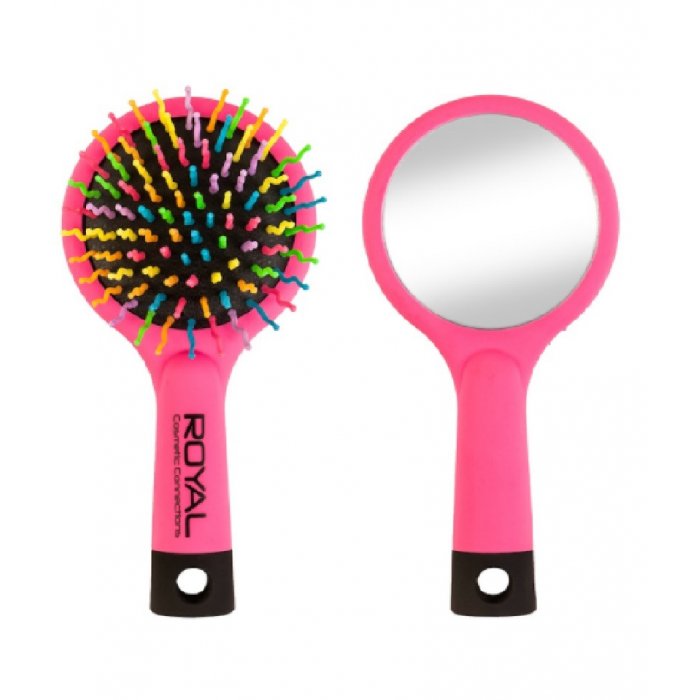 Royal Detangler Mini Hair Brush With Mirror