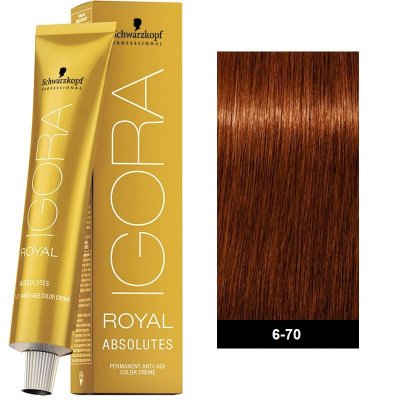 Schwarzkopf Professional Igora Royal Absolutes 6-70 Ξανθό Σκούρο Χάλκινο Φυσικό 60ml