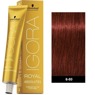 Schwarzkopf Professional Igora Royal Absolutes 6-80 Ξανθό Σκούρο Κόκκινο Φυσικό 60ml