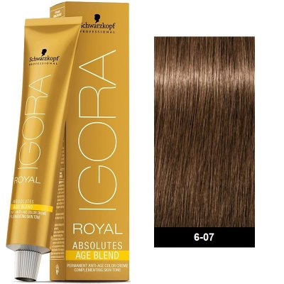 Schwarzkopf Professional Igora Royal Absolutes 6-07 Ξανθό Σκούρο Χάλκινο Φυσικό 60ml