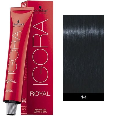 Schwarzkopf Professional Igora Royal 1-1 Μαύρο Μπλέ 60ml