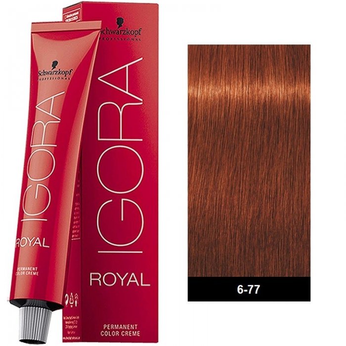 Schwarzkopf Professional Igora Royal 6-77 Ξανθό Σκούρο Έντονο Χάλκινο 60ml