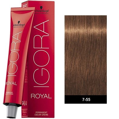 Schwarzkopf Professional Igora Royal 7-55 Ξανθό Μεσαίο Έντονο Χρυσό 60ml