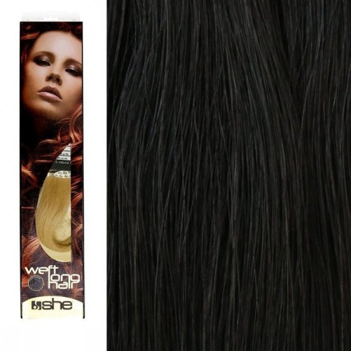 SHE by Socap Hair Extensions Τρέσα Φυσική Τρίχα WLH8501L Weft Long Hair No. 1B