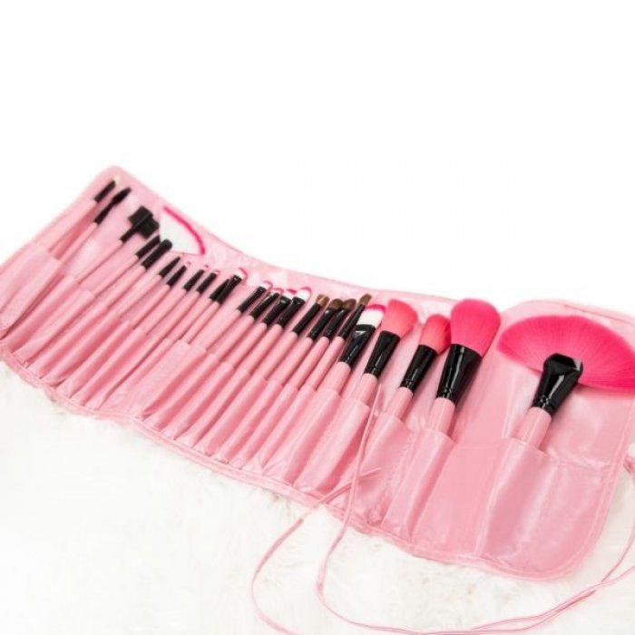 Σετ 24 πινέλων επαγγελματικού μακιγιάζ Pink & Black Tools for Beauty Mimo