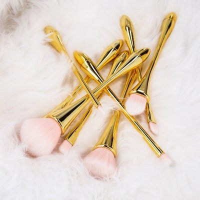 Σετ 8 πινέλων μακιγιάζ Golden Handle Tools for Beauty Mimo