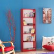Βιβλιοθήκη Max Megapap χρώμα κόκκινο 58x23x170εκ.