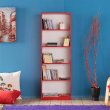 Βιβλιοθήκη Max Megapap χρώμα κόκκινο 58x23x170εκ.