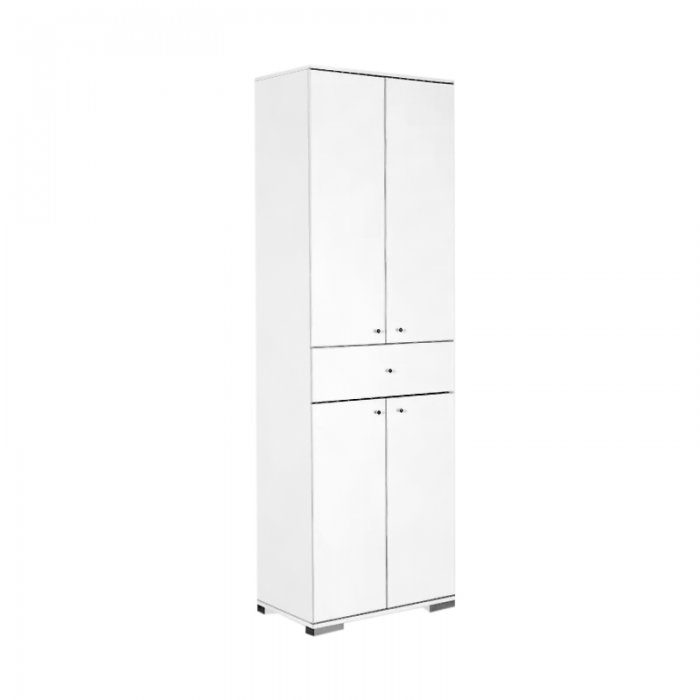 Ντουλάπα ρούχων Diamond Megapap δίφυλλη σε χρώμα λευκό 60x38x187εκ.