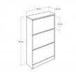 Παπουτσοθήκη μελαμίνης Flat Duo Megapap 18 ζεύγων σε χρώμα λευκό 73x26x119εκ.