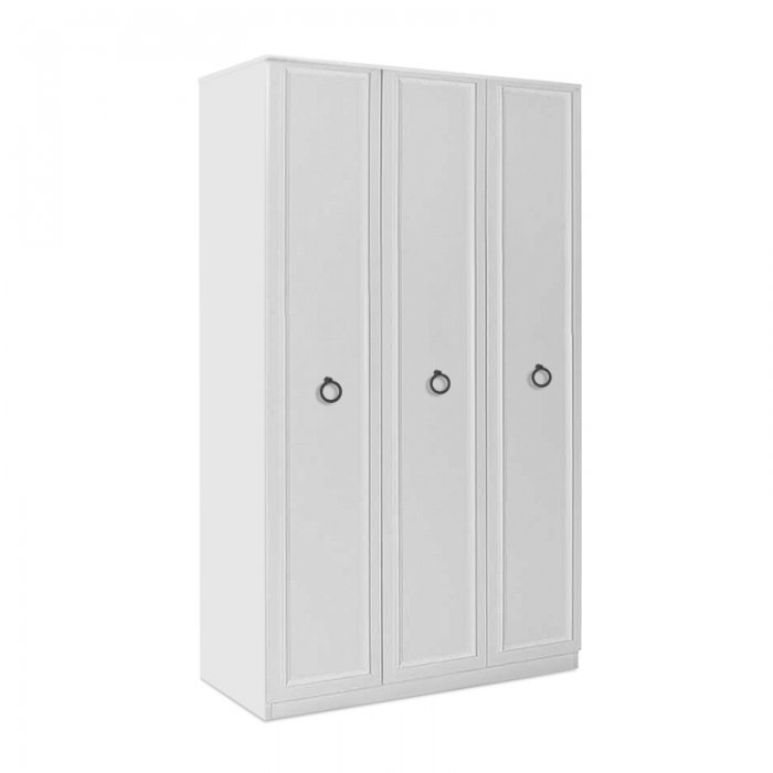 Ντουλάπα ρούχων Hampton Megapap τρίφυλλη χρώμα λευκό 103x52x185εκ.