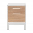 Κομοδίνο London Megapap χρώμα λευκό - oak 45x41x60εκ.