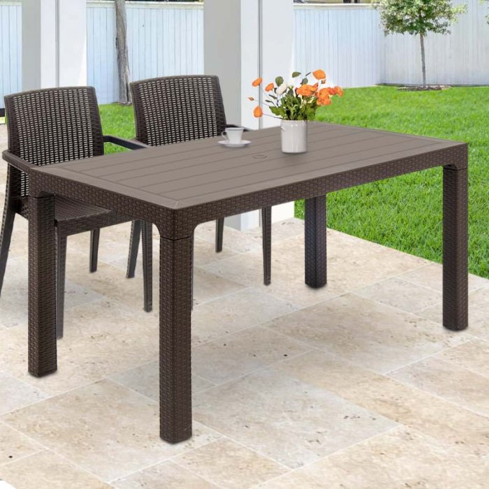 Τραπέζι κήπου Adler Megapap από PP χρώμα καφέ 150x90x75εκ. Τραπέζι κήπου Adler Megapap από PP χρώμα καφέ 150x90x75εκ.