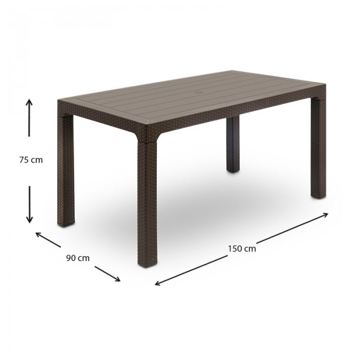 Τραπέζι κήπου Adler Megapap από PP χρώμα καφέ 150x90x75εκ. Τραπέζι κήπου Adler Megapap από PP χρώμα καφέ 150x90x75εκ.