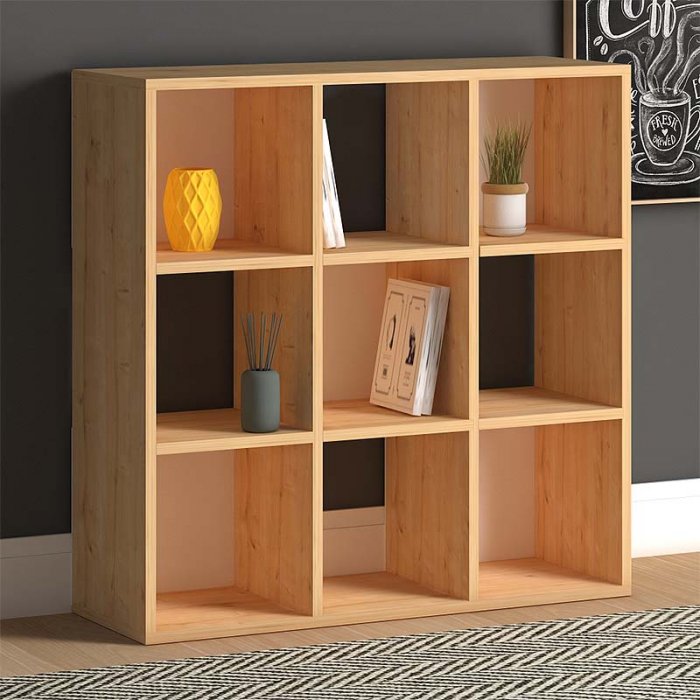 Βιβλιοθήκη Cube Megapap από μελαμίνη χρώμα oak 90x30x90εκ.