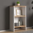 Βιβλιοθήκη Flora Megapap χρώμα white - oak 52x25x80εκ.