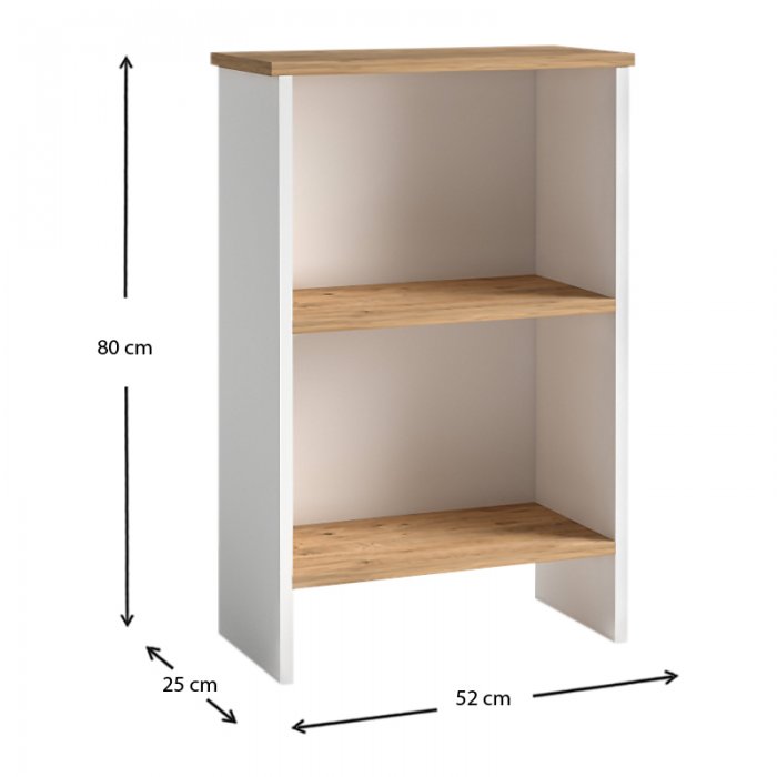 Βιβλιοθήκη Flora Megapap χρώμα white - oak 52x25x80εκ.