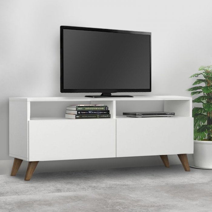 Έπιπλο τηλεόρασης Inci Megapap χρώμα λευκό 120x35x50εκ.