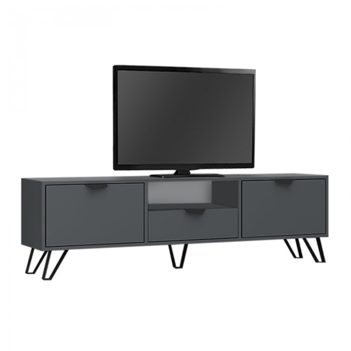 Έπιπλο τηλεόρασης Jasmine Megapap χρώμα γκρι 170x35x50εκ.