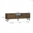Έπιπλο τηλεόρασης Jasmine Megapap χρώμα καρυδί 170x35x50εκ.